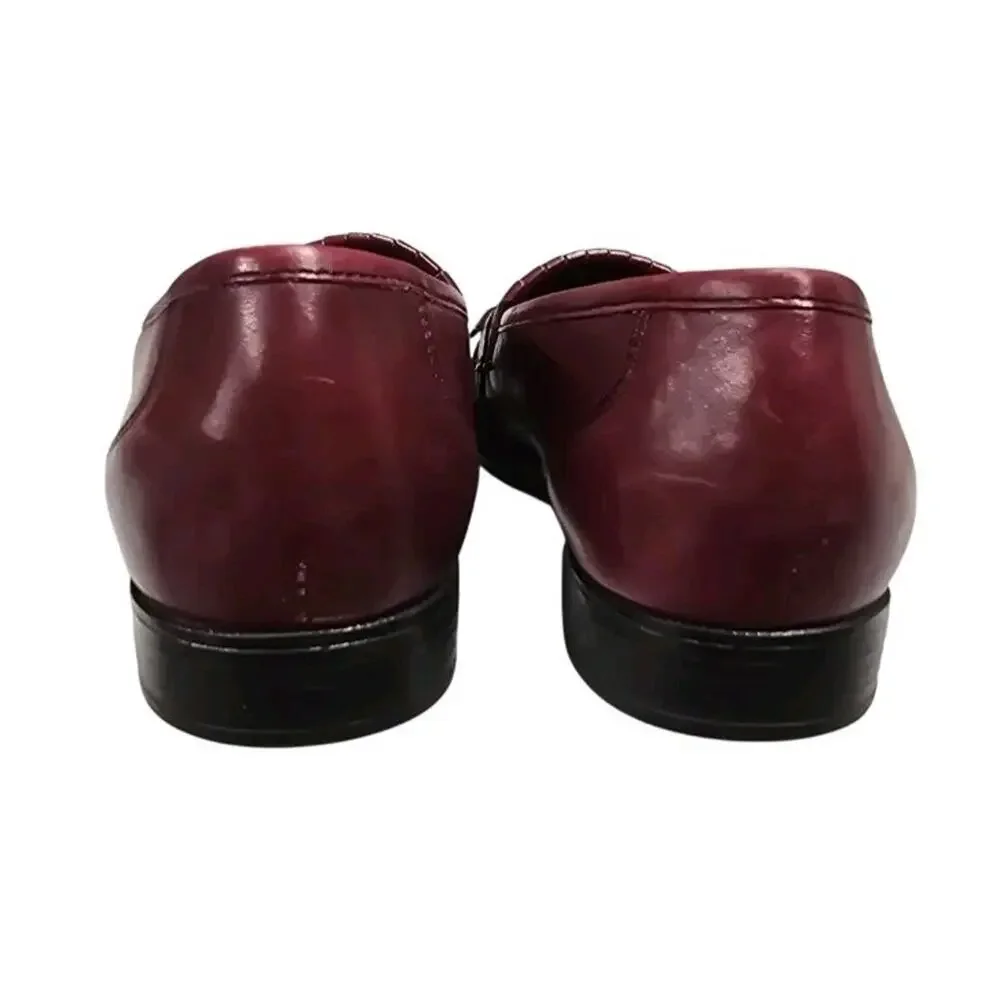 Hush Puppies Vtg Burgundy Leather Kiltie Tassel Loafers Men’s Size 7 Dress Shoe